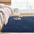 thumbnail image 7 of Dwelke Fluffy Shag Area Rugs Soft Fuzzy Shaggy Rugs for Girls Bedroom Kids Room Carpet Furry Throw Dorm Rug , 5'x8',Indigo, 7 of 7