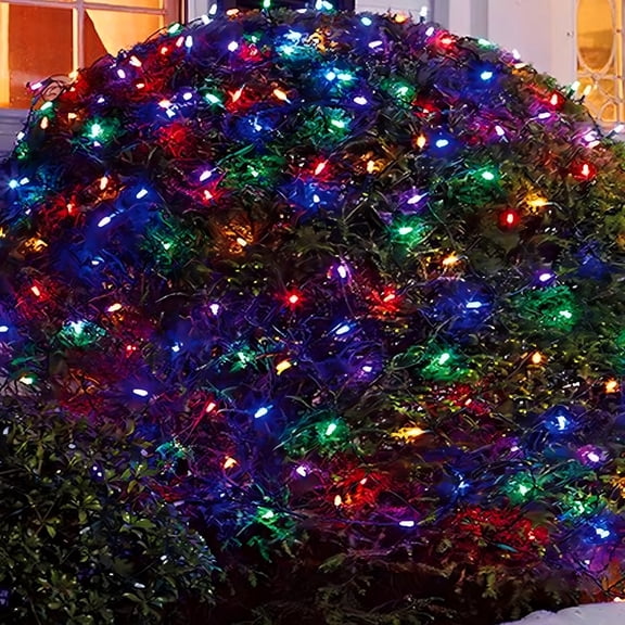 Christmas Lights, LED Christmas Net Lights Outdoor, Waterproof Christmas Net Lights, 192 LED 9.8 FT x 6.6 FT 8 Modes Plug in, Decor for Bushes Garden Party Xmas Tree