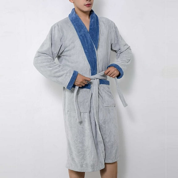 Wancir Mens Hooded Robe, Premium Cotton Cloth Bathrobe, Soft Bath Robes for Men