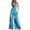 Blue, variant on HUPOM Palazzo Pants For Women Pants For Women In Clothing Pinstripe Mid Waist Rise Full Flare-Leg S