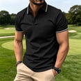 thumbnail image 3 of Evdexr Polo Shirts for Men Short Sleeve Slim Fit Tshirts Performance Wicking Work Golf Shirt Black 2XL, 3 of 10