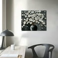 thumbnail image 4 of PIKWEEK Hand Painted 3d Flower Painting White Flower in Black Vase Abstract Canvas Wall Art for Living Room Bedroom Ready to Hang 16*12inch/20*16inch, 4 of 6
