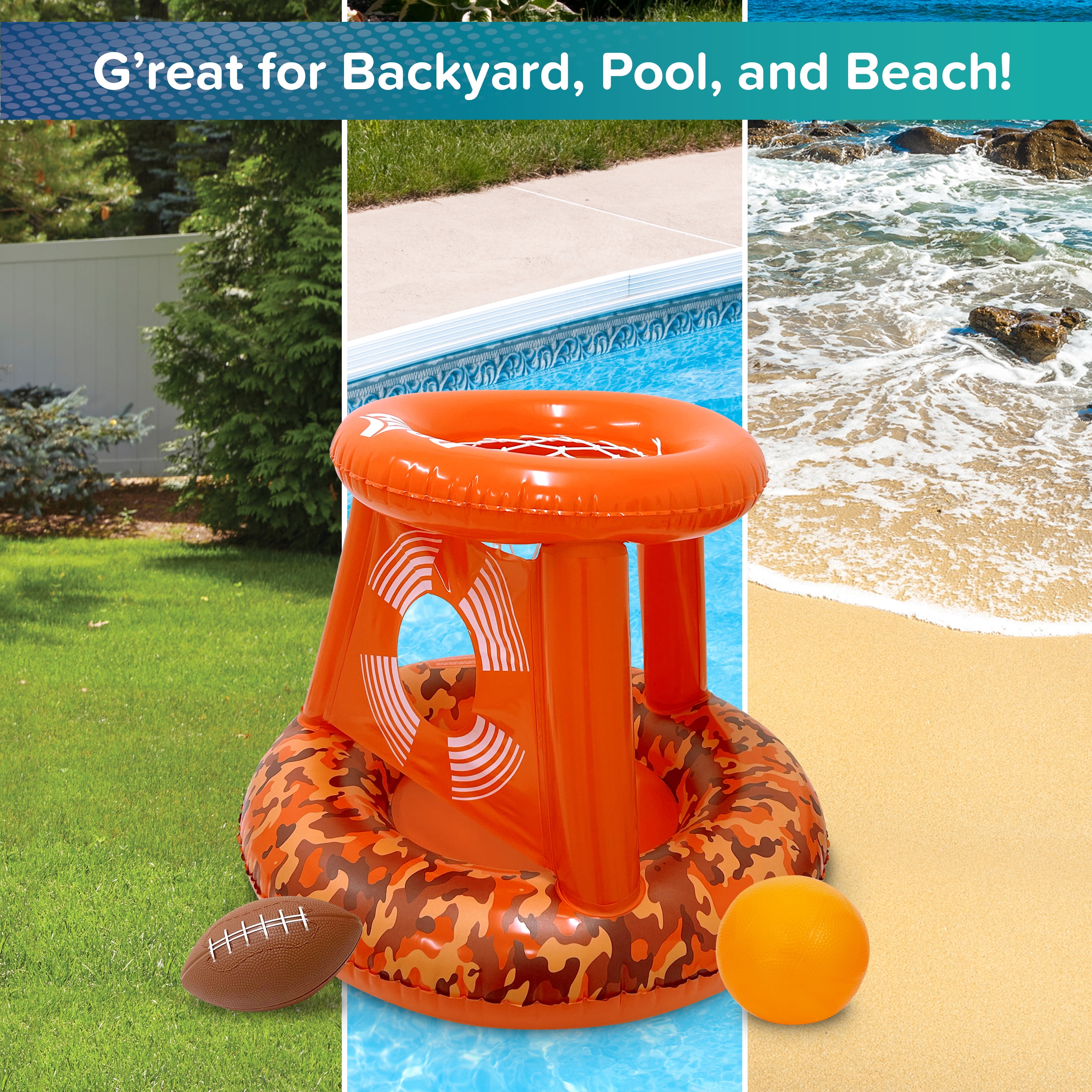Aqua Dunk & Pass 2-in-1 Inflatable Game Pool Toy Set