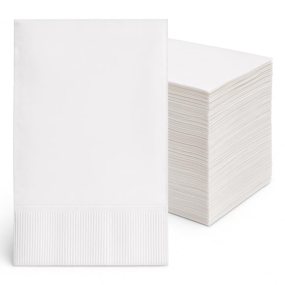 Bell Marque - Servilletas blancas de cena 300 de 2 capas, 0.1 pulgadas de alto, 17 pulgadas de ancho, 15 pulgadas de largo (paquete de 300)