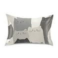 thumbnail image 7 of Yayeee Pillowcase King Size Set of 2 Satin Wrinkle Resistant Pillow Case, Gray Cute Cats, 7 of 7