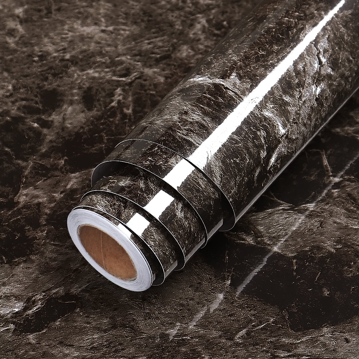 LaCheery Dark Brown Marble Contact Paper 30cm x 4m Waterproof Decorative Marble Self Adhesive Paper Kitchen Countertop Peel and Stick Wallpaper for Cabinets Backsplash Shelf Liner Counter Top Covers