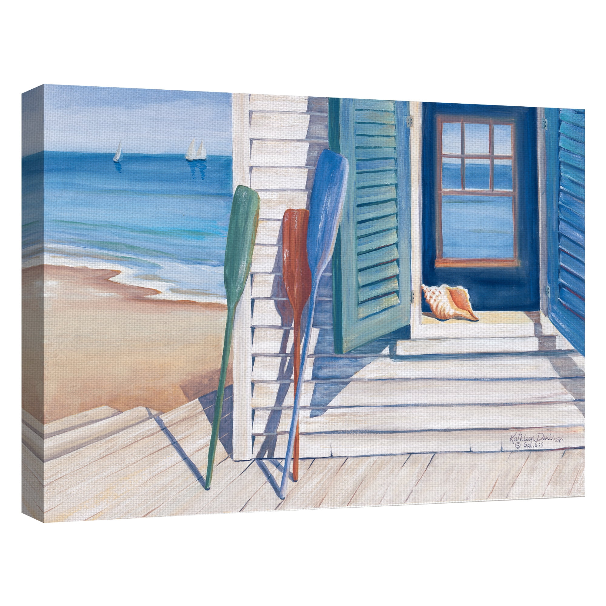 Masterpiece Art Gallery Seashore Beach House By Kathleen Denis Canvas Art Print 30" x 40"