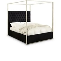 Porter Black Velvet King Bed-Color:Black Velvet,Style:Contemporary