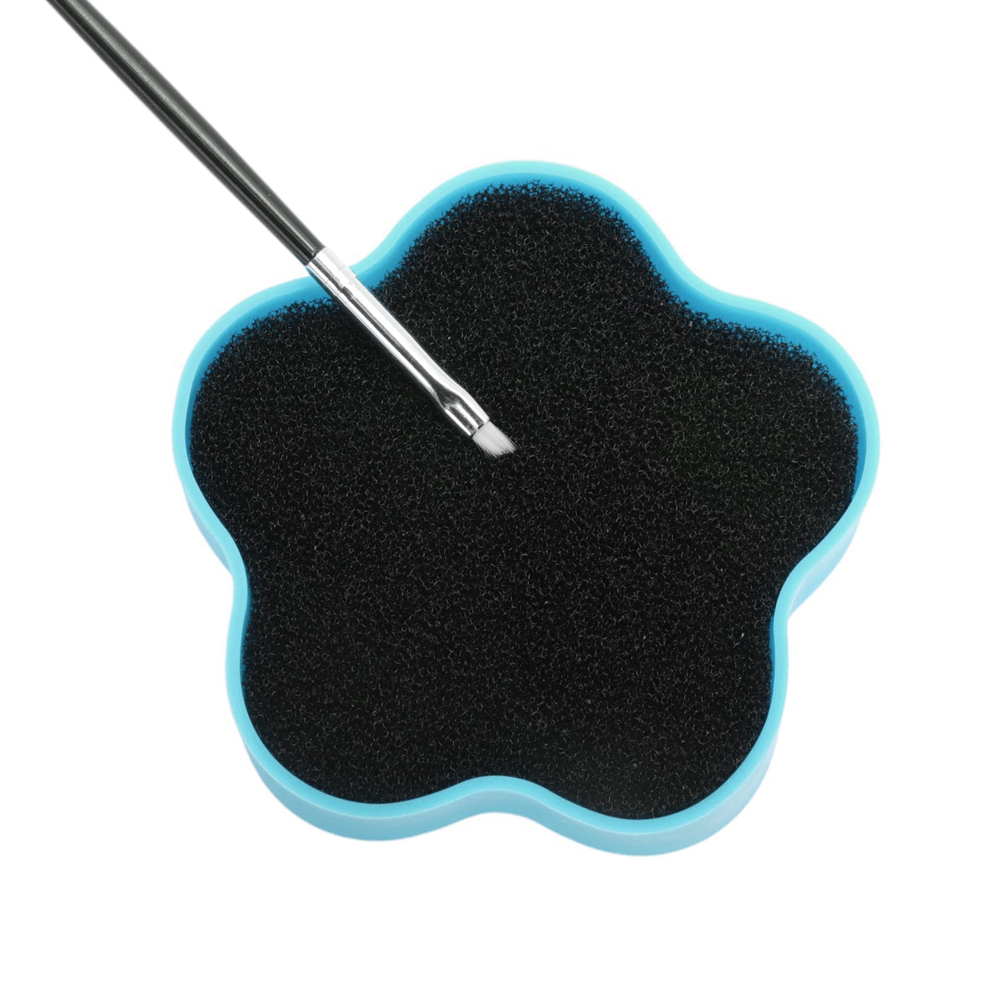 Unique Bargains Portable Shaped Makeup Sponge Brush Cleaner 1 Pc Light Blue