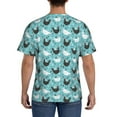 thumbnail image 3 of Bixox Men's Lovely Roosters Printed Short Sleeve Skinny Athletic T-Shirt, 3 of 6