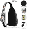 thumbnail image 3 of Sling Backpack,White Halloween Witch Pumpkin Pattern Crossbody Bag with Water Bottle Holder,Waterproof Sling Bag for Men/Women with Chest Phone Holder for Hiking,Travel, 3 of 6