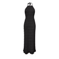thumbnail image 4 of Mifsaly Womens Boho Maxi Dresses Halter Neck Sleeveless Flowy Summer Sundresses Textured Pleated Lightweight Flattering Beach Vacation Dress M, 4 of 9