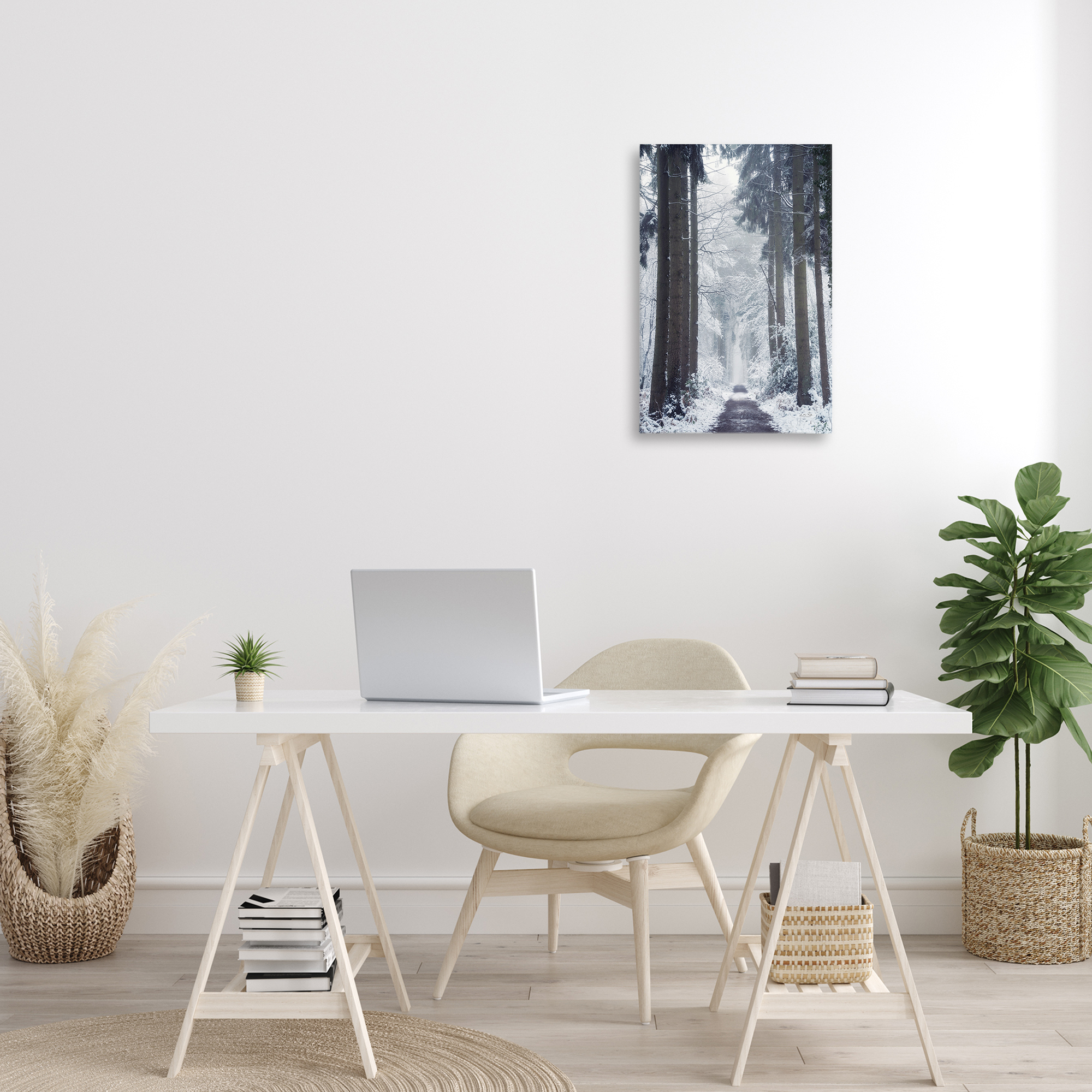 Stupell Industries Winter Fir Path Landscape Photography Gallery Wrapped Canvas Art Print Wall Art, 16 x 24