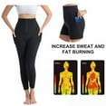 thumbnail image 4 of Leggings for Women Tummy Control, High Waist Sauna Pants Workout Body Shaper for Women Sweat Suit for Exercise, Black, 4 of 8