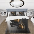 thumbnail image 2 of Designart "Black and Gold Crocus Artistry II" Floral & Botanical Bedding Covert Set - Crocus Black Floral Bed Set With 2 Shams, 2 of 6