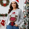 thumbnail image 4 of ‌Tumao Christmas Sweaters for Women Reindeer Print Sweater Round Neck Long Sleeve Pullover Sweater Tops for Christmas, parties, 4 of 6
