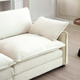 thumbnail image 6 of DUOSONG Ottoman Footstool In Corduroy Fabric, Can Be Used With 2 Seater Sofas, 3 Seater Sofas And 4 Seater Sofas, Beige Corduroy Fabric Beige Corduroy Furniture Primary Living Space Ottomans, 6 of 8