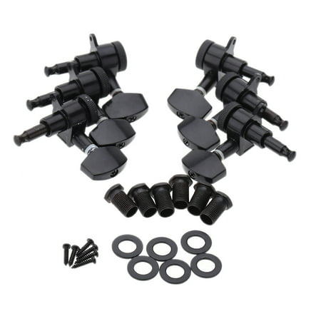Acoustic Tuning Pegs - Black Lock Sealed Tuning Pegs Tuners Machine Heads 3R 3L Electric/Acoustic Guitar Parts