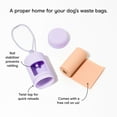 thumbnail image 2 of Wild One Dog Waste Poop Bag Carrier Dispenser, Lilac, 2 of 5