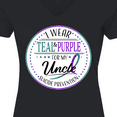 thumbnail image 4 of Inktastic Suicide Prevention- I Wear Teal and Purple for My Uncle Women's V-Neck T-Shirt, 4 of 5