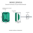 thumbnail image 6 of Rosec Jewels Octagon Cut Created Emerald Solitaire Stud Earrings for Women (AAAA Grade), 18K White Gold, 6 of 7