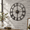 Gold-30in, variant on 24in Black Metal Roman Numeral Wall Clock, Indoor Outdoor Decorative Oversized Timepiece