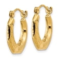 thumbnail image 4 of Auriga Fine Jewelry 14K Yellow Gold Patterned Hoop Earrings for Women (L-11mm, W-4mm), 4 of 5