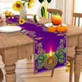 thumbnail image 3 of czcpp-Linen Diwali Table Runner Diwali Tablecloth Diwali Decor Indian Diwali Home Kitchen Dining Room Table Decorations and Supplies for Home 13x72 Inch, 3 of 4