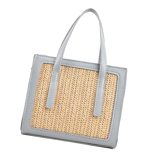 Mini Bolso Tejido Tote Shopping Yuyangstore monedero de paja Azul