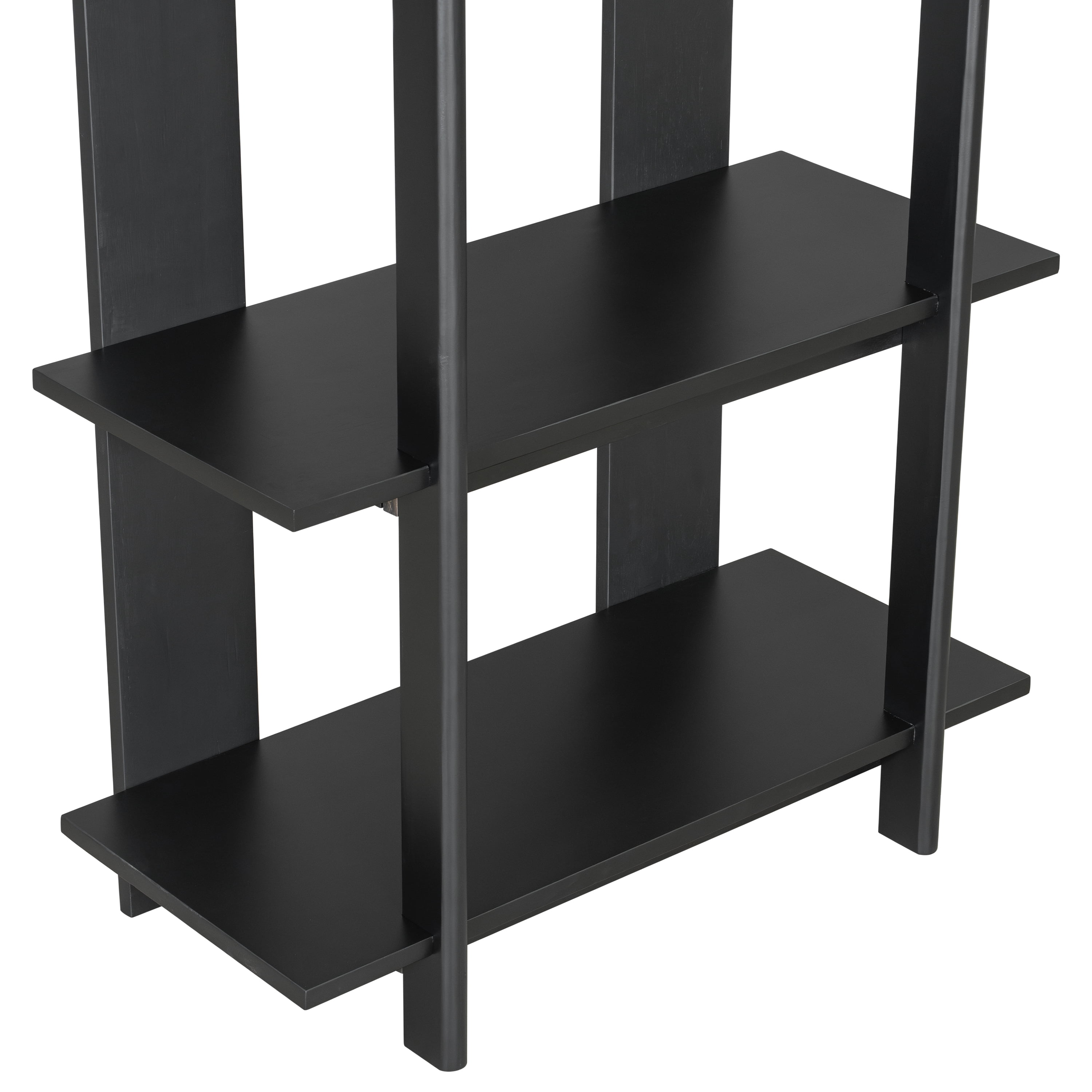 4-Tier Wooden Open Bookcase, Modern Acacia Wood Display Bookshelf