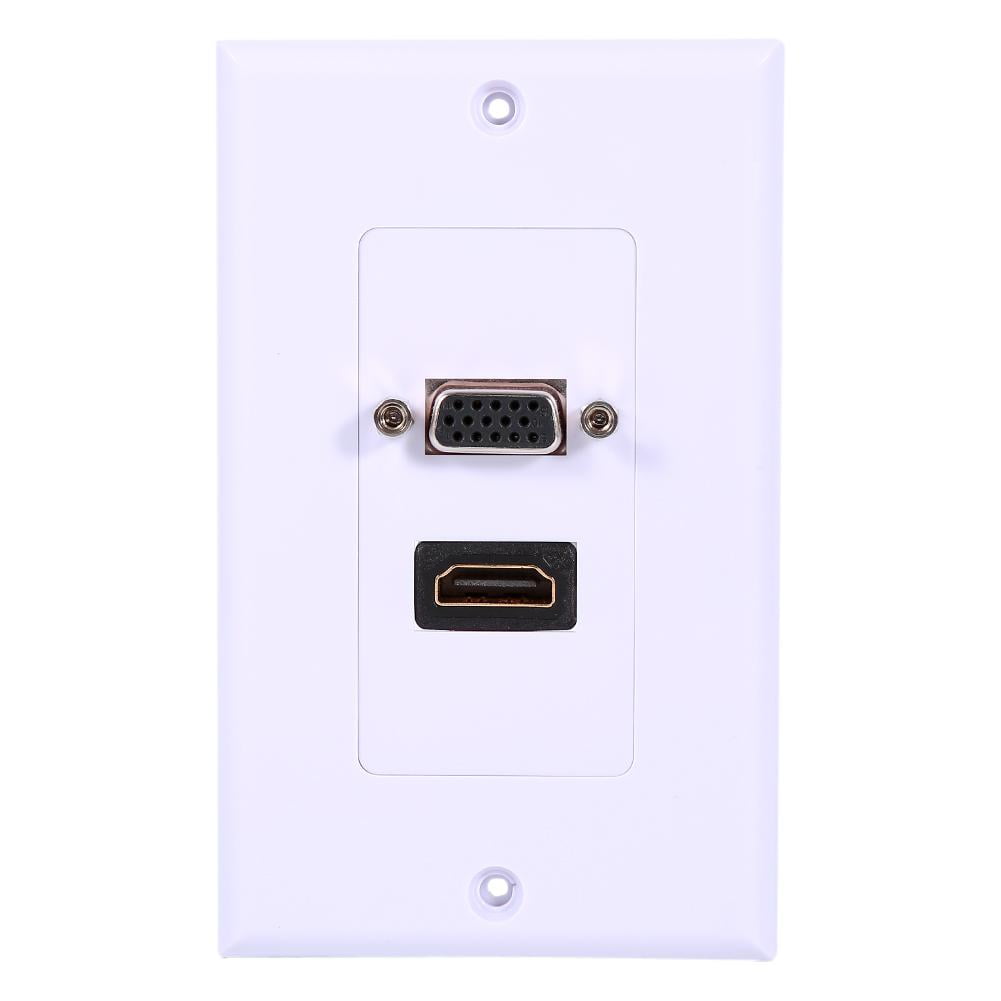 Kritne HDMI VGA Port Wall Plate, HDMI VGA Wall Plate Cover, 1 Port HDMI