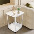 thumbnail image 4 of Komiseup Home Sofa Side Table Concise Rolling Coffee Table Personalized Plastic Bedside Table For Bedroom Double-Tier Storage Rack, 4 of 6
