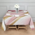 thumbnail image 3 of Pink Gold Marble Pattern Square Tablecloth,Waterproof Square Table Cover,Wipeable Spillproof Washable Table Cover for Home Kitchen Party Decor 52"x52"(132x132cm), 3 of 6