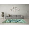 thumbnail image 3 of Ahgly Company Indoor Square Persian Light Blue Traditional Area Rugs, 4' Square, 3 of 4