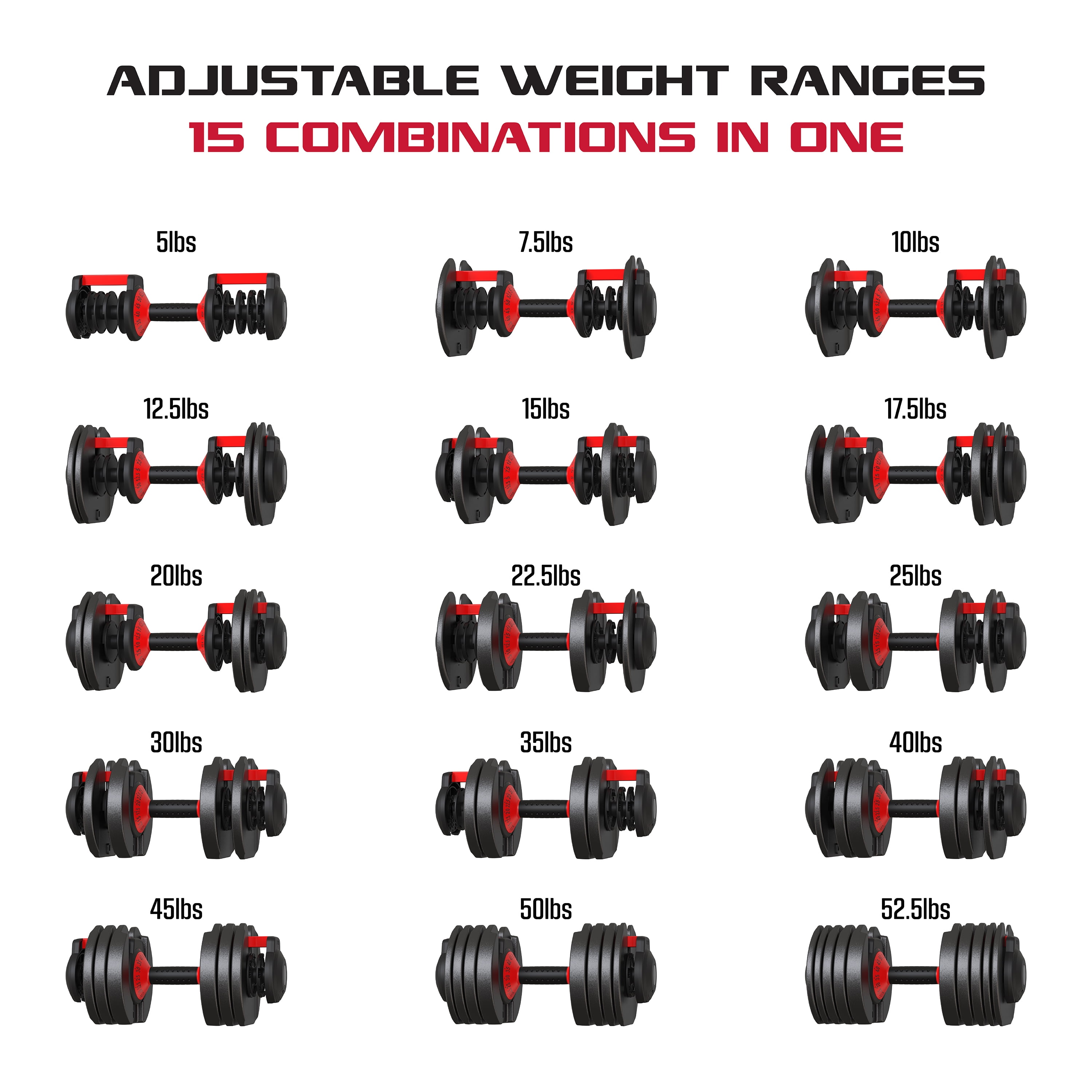 FitRx SmartBell, Quick Select Adjustable Dumbbell, 5-52.5 Lb.