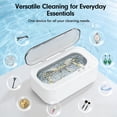 thumbnail image 3 of Askmuse Ultrasonic Jewelry Cleaner Machine, Ring Cleaner with Accessory Holder, 48KHz Deep Wash, 12oz 304 SS Tank, Dual Modes for Retainer, Denture, Glasses, Gold, Silver, Diamond Ring, Home Use Gift, 3 of 9