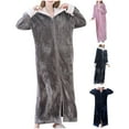 thumbnail image 5 of Lovskoo Womens Hooded Fleece Robe Soft Plush Bathrobe for Unisex Fluffy Cute Long House Coat Fleece Bathrobe Spa Robe Navy, 5 of 5