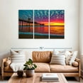 thumbnail image 2 of Elephant Stock Colorful Huntington Dock Wall Art - Horizontal Multi Panel Canvas - Living Room Wall Decor - Nautical Multi Panel - Orange And Red Decor - 57" x 36", 2 of 8