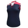 thumbnail image 1 of Monterey Club Women's Floral Contrast Sleeveless Golf Polo Shirt #2451, 1 of 2