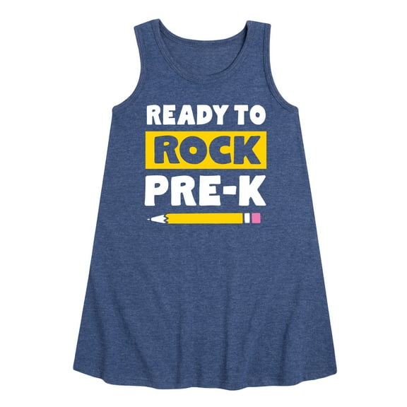 Instant Message - Ready To Rock Pre-K - Back to School - Toddler and Youth Girls A-line Dress