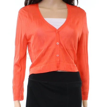 - Lauren By Ralph Lauren NEW Orange XS Button-Front Cardigan Sweater