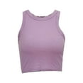 thumbnail image 4 of Aunavey Women's Round Neck Basic Racerback Camisole Rib-Knit Solid Sleeveless Crop Tank Tops, 4 of 7