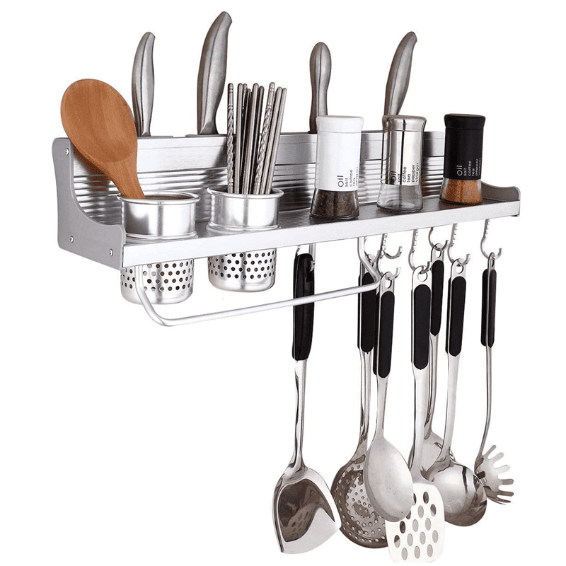 Free Punch Kitchen Wall Storage Pot Lid Rack, Hanging Pot Rack