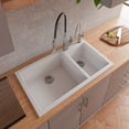thumbnail image 6 of ALFI brand AB3319DI-W White 34" Double Bowl Drop In Granite Composite Kitchen Sink, 6 of 12