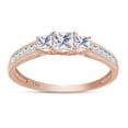 thumbnail image 2 of AFFY White Natural Diamond Three Stone Engagement Ring in 14k Rose Gold (0.88 Cttw) Ring Size : 14, 2 of 9