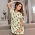 thumbnail image 3 of Easygdp Green Snake Camisón de manga corta para mujer, informal, estampado, 3 of 6