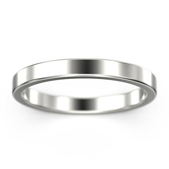 2.5mm Wedding Band Solid 10K White Gold