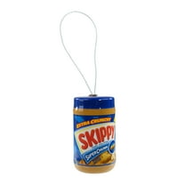 Skippy Crunchy Peanut Butter Hanging Christmas Ornament, 4 inches Tall, Blue, Plastic