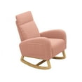 thumbnail image 7 of Dasun Teddy Fabric Rocking Chair, High Back Rocker Armchair With Right Pocket For Living Room, Bedroom, Office, Pink, 7 of 7