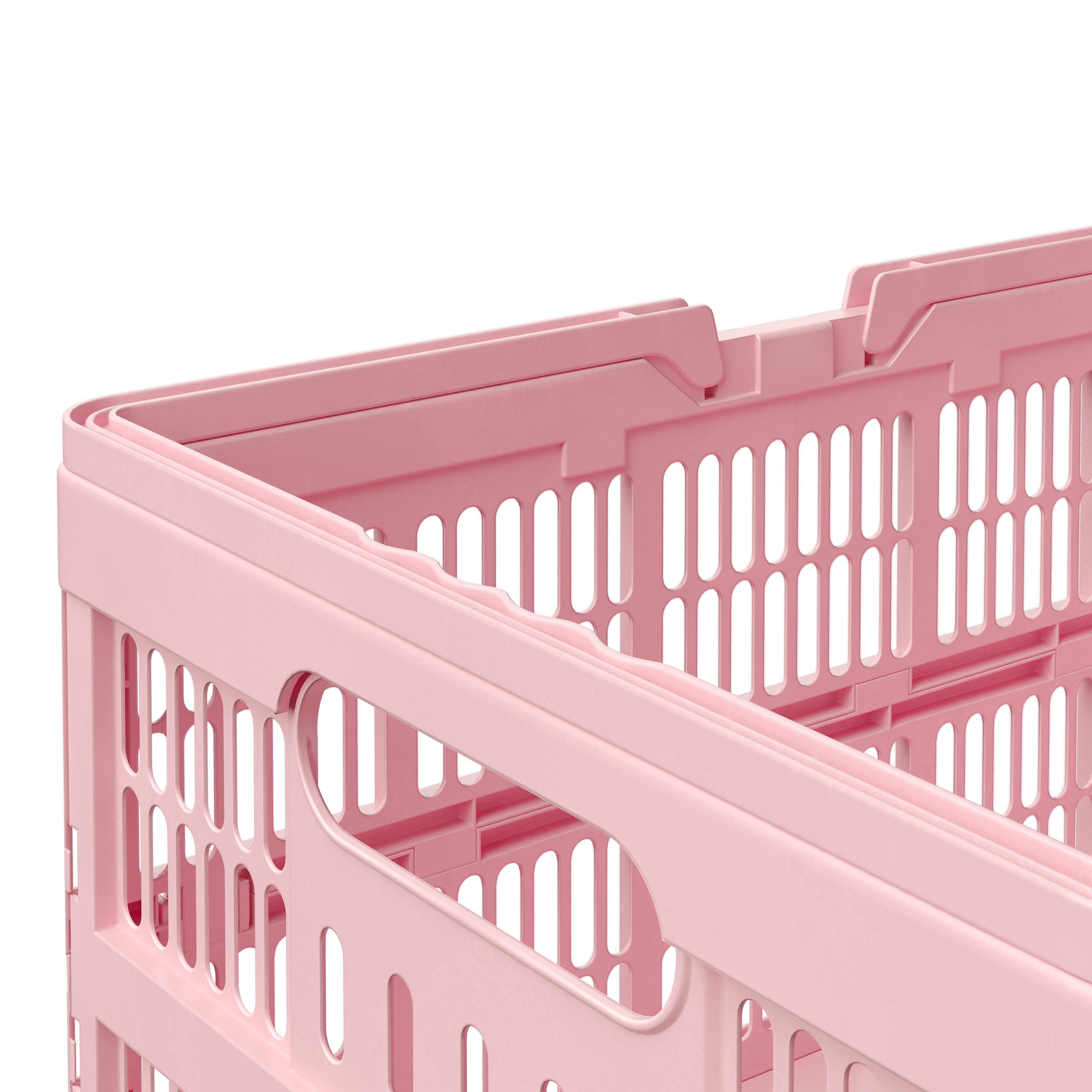 Mainstays Kids Large Pink Collapsible Storage Basket with Handles